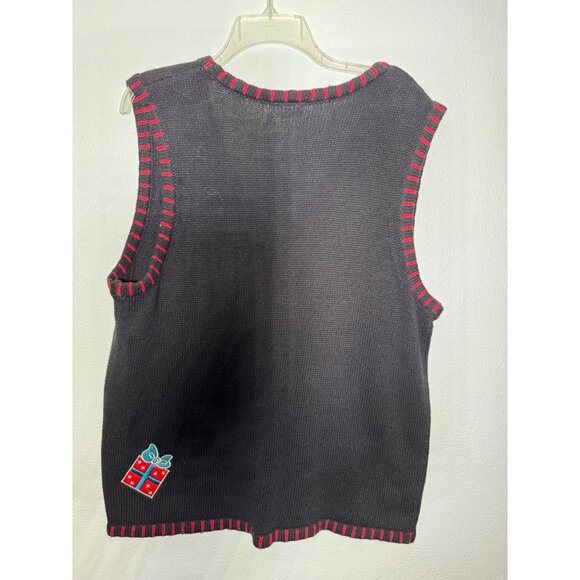 Holiday Editions Women XLarge black Christmas Sweater Vest - Picture 9 of 15